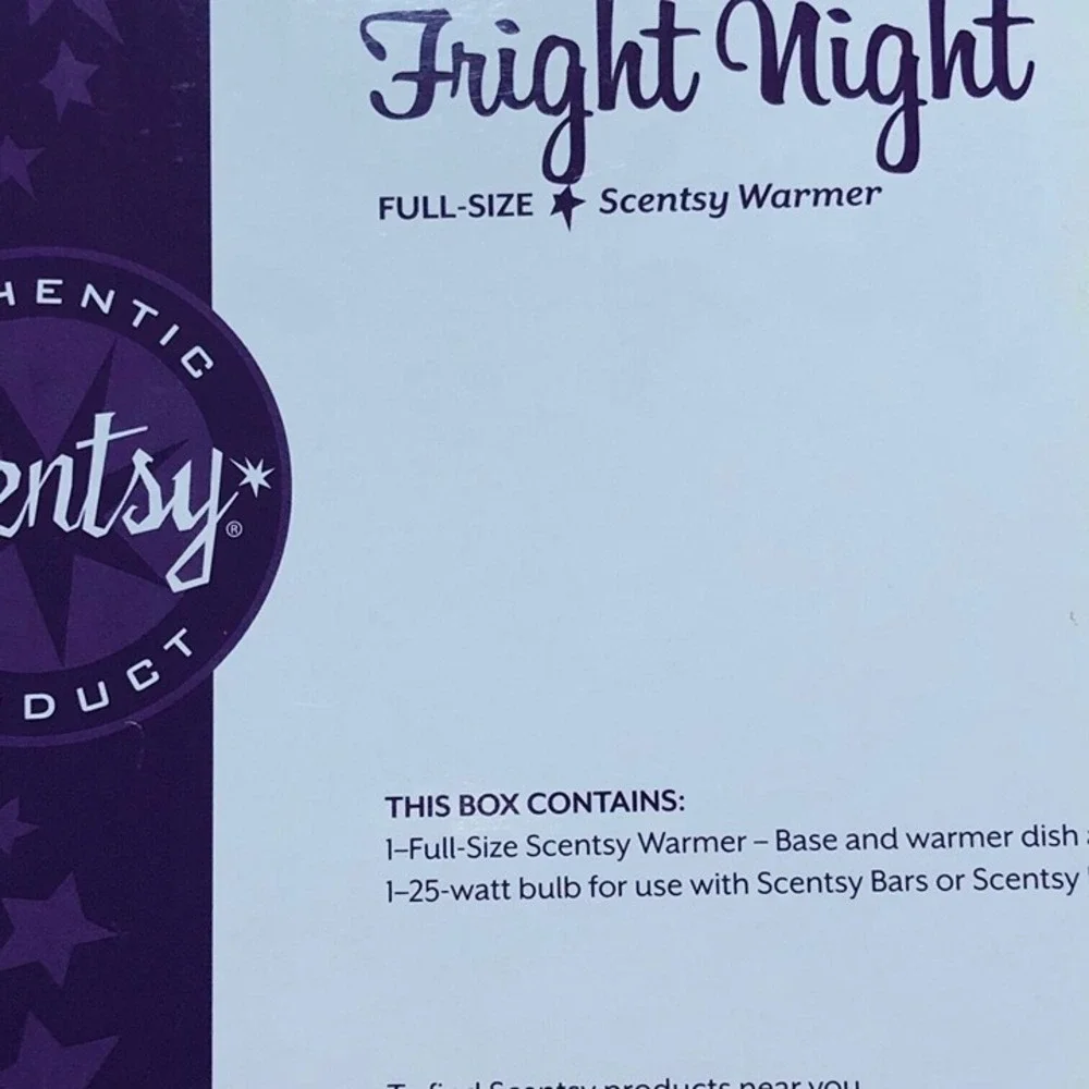 Scentsy FRIGHT NIGHT Halloween Warmer RETIRED 6x6 Full Size Originl Box USA 2010
